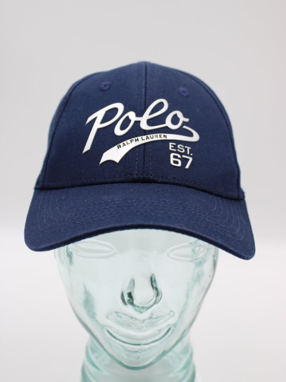 Polo Ralph Lauren Fragrance Est 67 Snapback Hat Cap Navy Blue Silver One Size